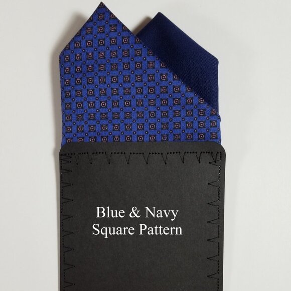 NEW - Contrasting Color 100% Cotton Pre-Folded Pocket Square Handkerchief Insert - Picture 10 of 10